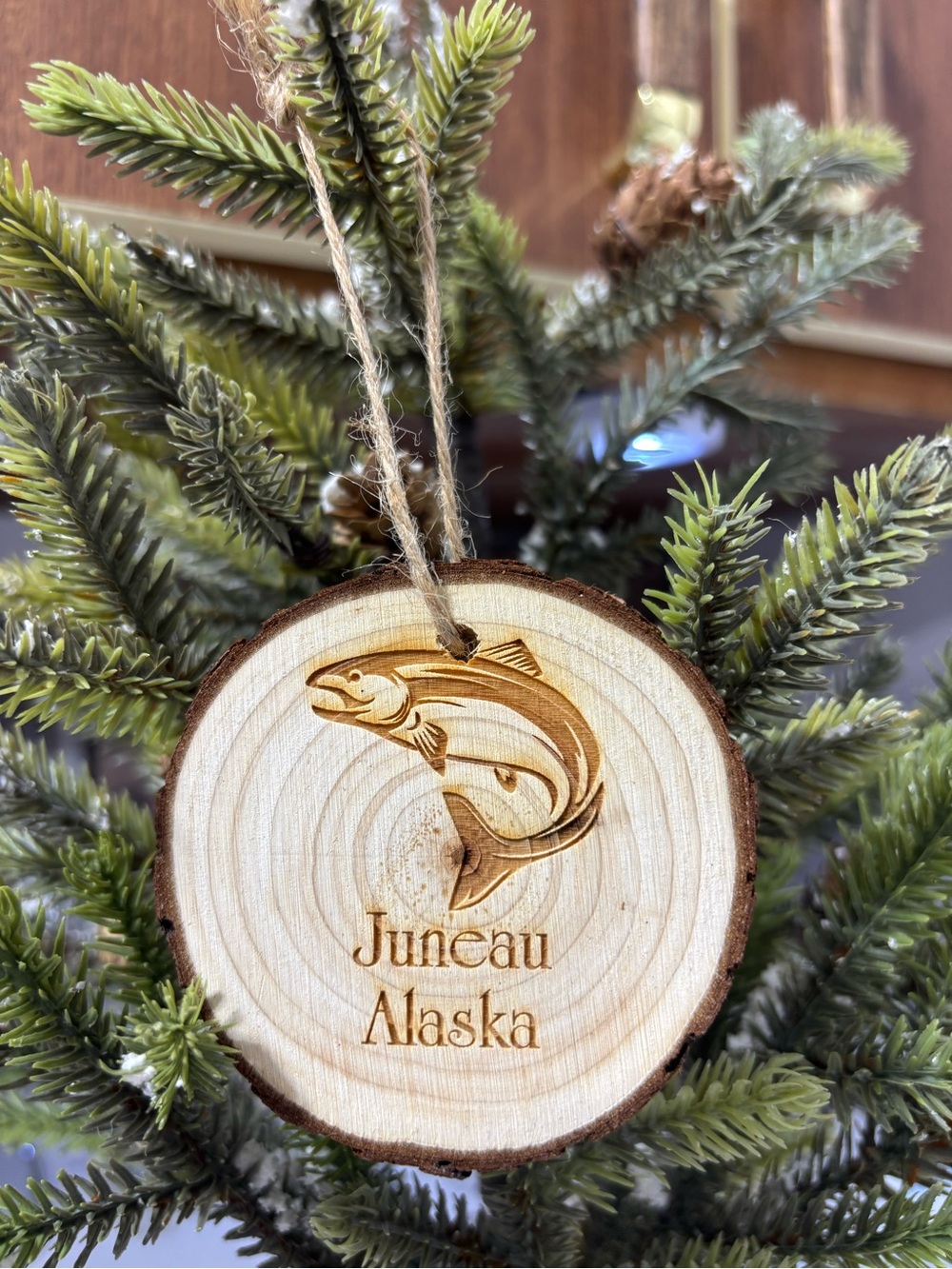 Authentic Alaskan Wood Slice Ornament — Been There Juneau, Alaska